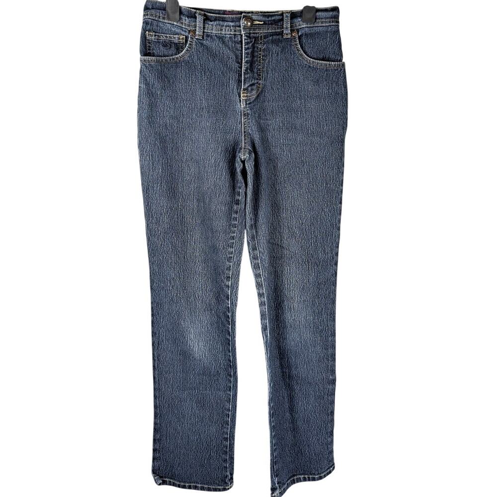 Gloria Vanderbilt Jeans Womens 4 Short Blue Stretch Denim Straight Leg Mid Rise